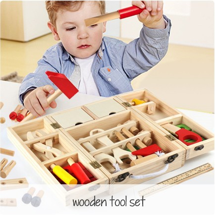 WOODEN TOOL SET/ Maianan Anak Tukang Tukangan Kayu