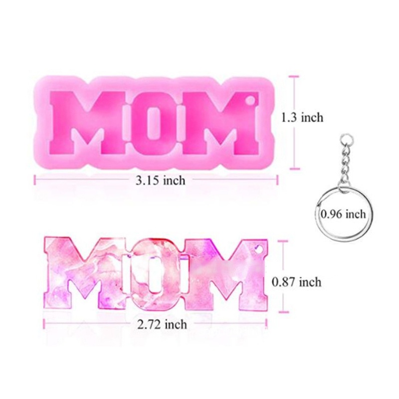 SIY  MOM Shape  Key Chain Epoxy Resin Silicone Mold for Diy Unique Gift