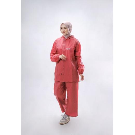 [KODE TQHSE] [COD]GNA RAINCOAT JAS HUJAN MANTEL HITAM BIRU HIJAU CREAM MERAH BAHAN PARASIT 025 TAHAN