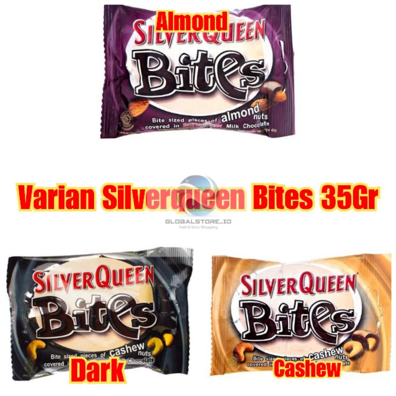 SilverQueen bites almond/cashew/dark 35gr