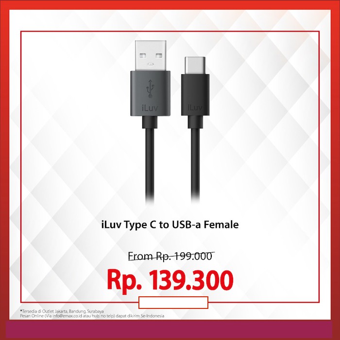 iLuv USB-C to USB A - Female