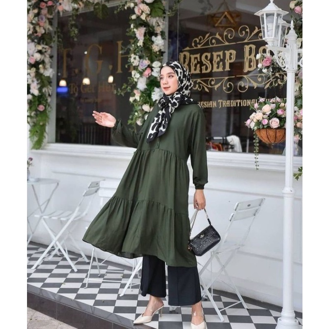 Wiza Tunik Rayon Premium Atasan Wanita Long Tunik Polos