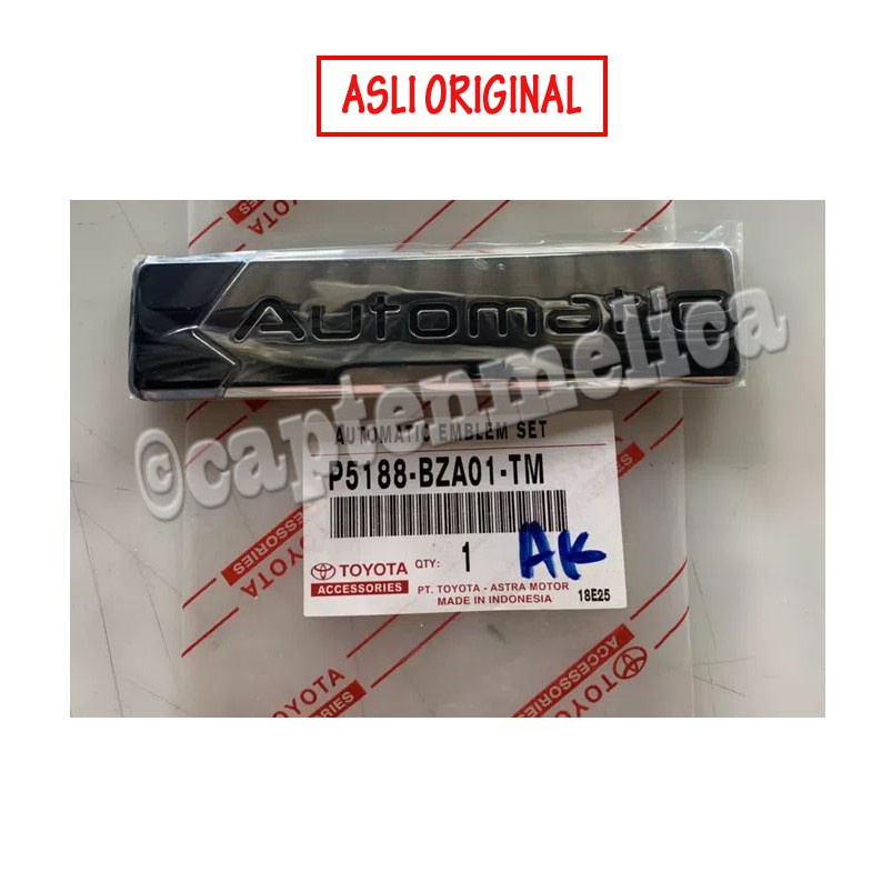 ORI Stiker Sticker Emblem Logo Tulisan AUTOMATIC TOYOTA RUSH 2016-2017 Pintu filter oli ac udara haw