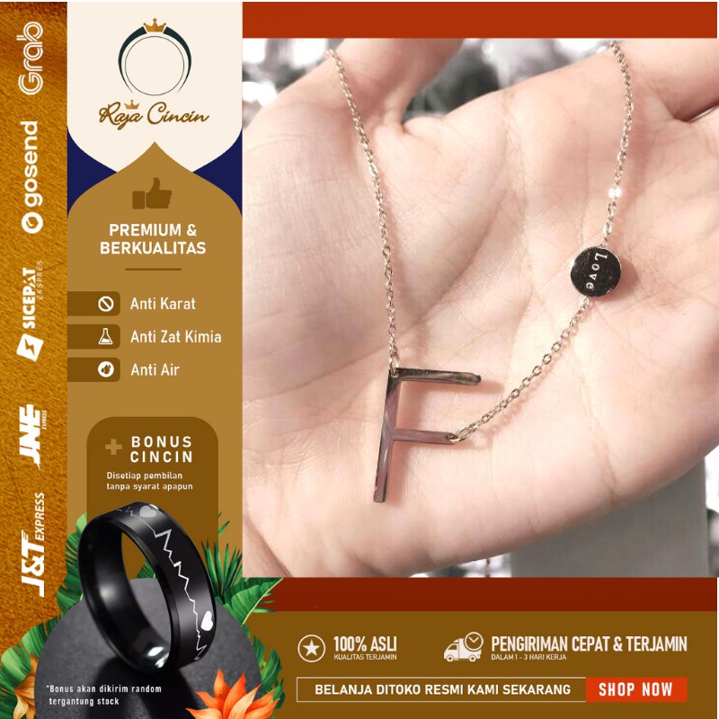 Kalung Huruf Titanium Anti Karat Nama Inisial Nagita Slavina Super Premium 02D0