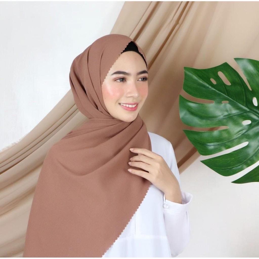 1KG MUAT 10PCS | PASHMINA LASERCUT PASHMINA POLOS BASIC PINGGIRAN LASER FASHION WANITA HIJAB
