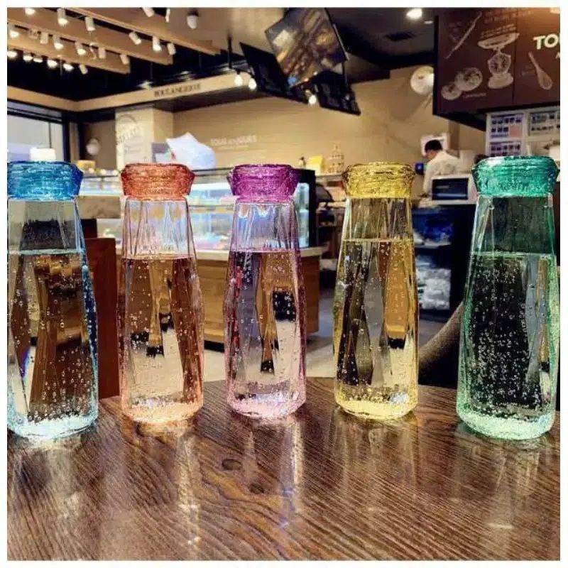 botol kaca diamond / botol unik diamond / botol minum / botol souvenir-8