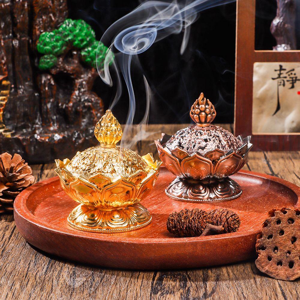 R-FLOWER Incense Burner Stand Dupa Dekorasi Dupa Kuningan