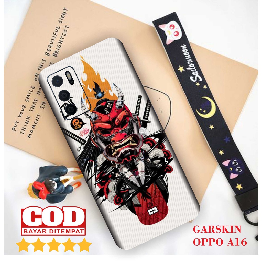 COD GARSKIN HP OPPO A16 MOTIF SKULL ISI 2PCS GARSKIN - BACK ONLY SKIN BODY