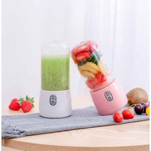 TJM VZ081 Blender Mini Juicer USB Rechargeable 410ML Multifungsi 4 Mata Pisau