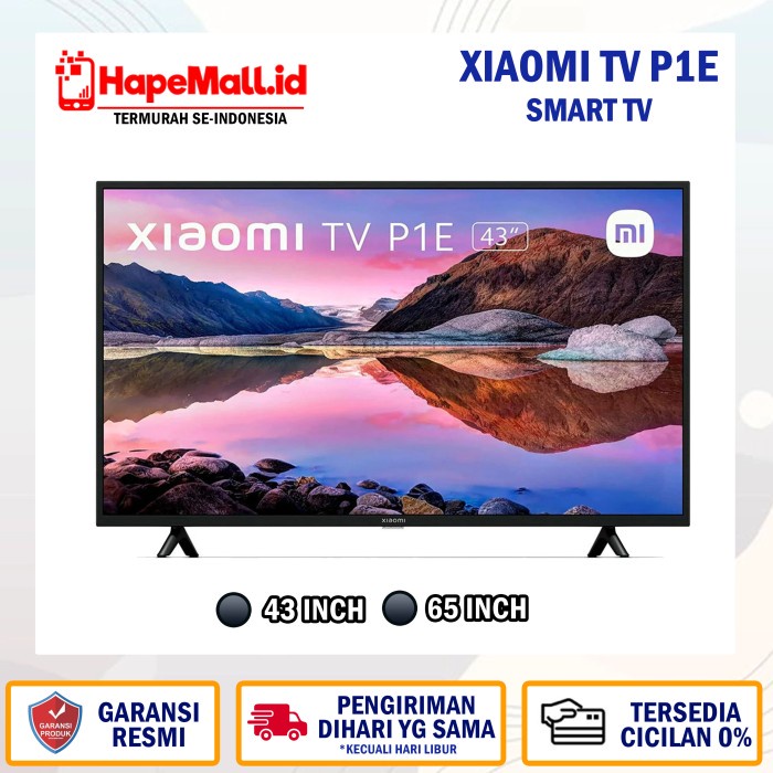 XIAOMI TV P1E 65 INCH SMART TV 4K GARANSI RESMI TAM TERMURAH