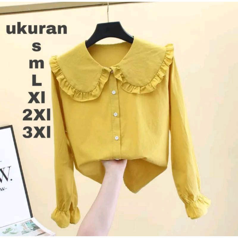 Blouse Size M L XL XXL XXXL-Blouse Wanita-Blouse Korean Style-Korean Blouse-Blouse Jumbo-Blouse Big Size-Blouse Viany