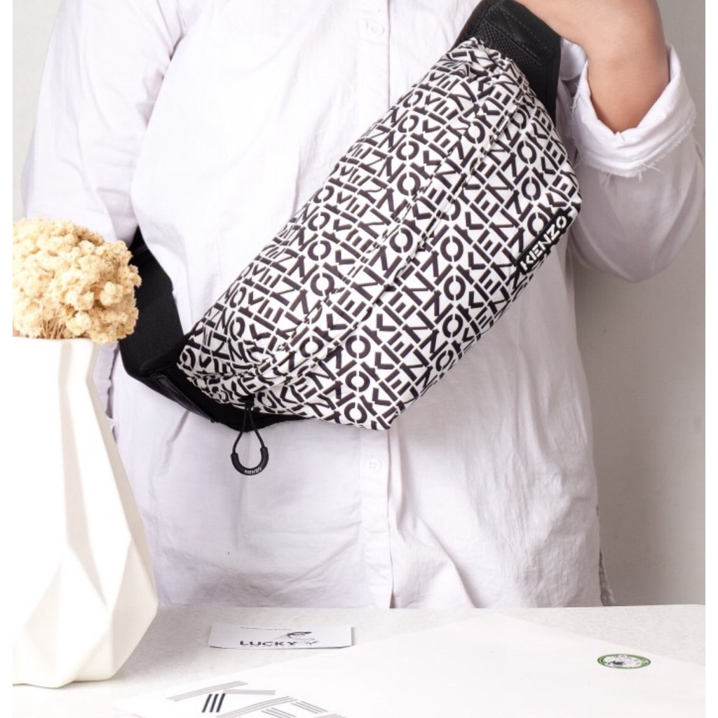Kenzo Repeat Bumbag In White - ORIGINAL 100%