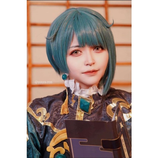 [ RENTAL ] XINGQIU Genshin Impact Cosplay Kostum Fullset Wig Takoya Boots Sepatu