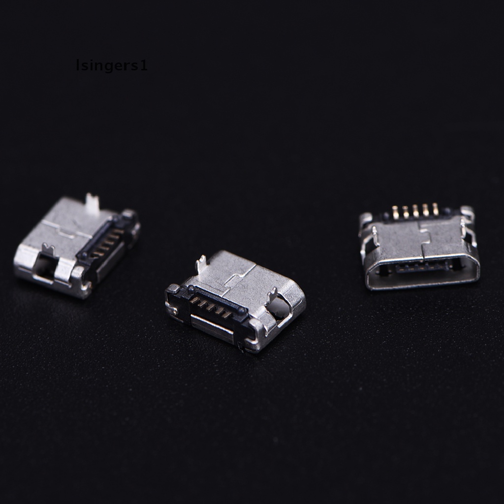 (lsingers1) 10pcs Konektor Micro USB 5 pin B Female Untuk Soket Charging 5 pin