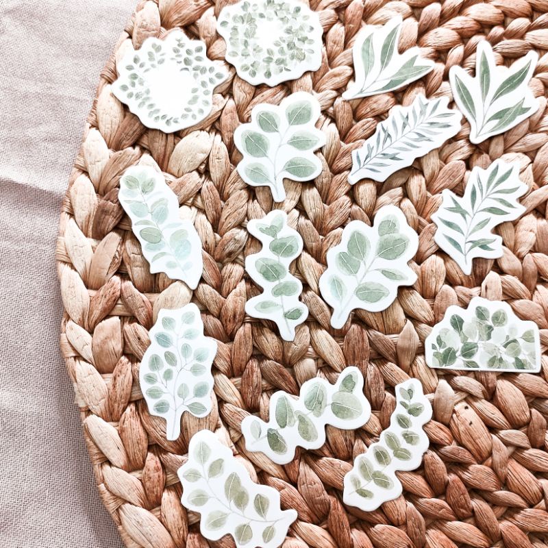 

Sticker Leaves Daun Rumput Aesthetic untuk Scrapbook DIY dan Journaling / BuJo / Planner & Tumbler
