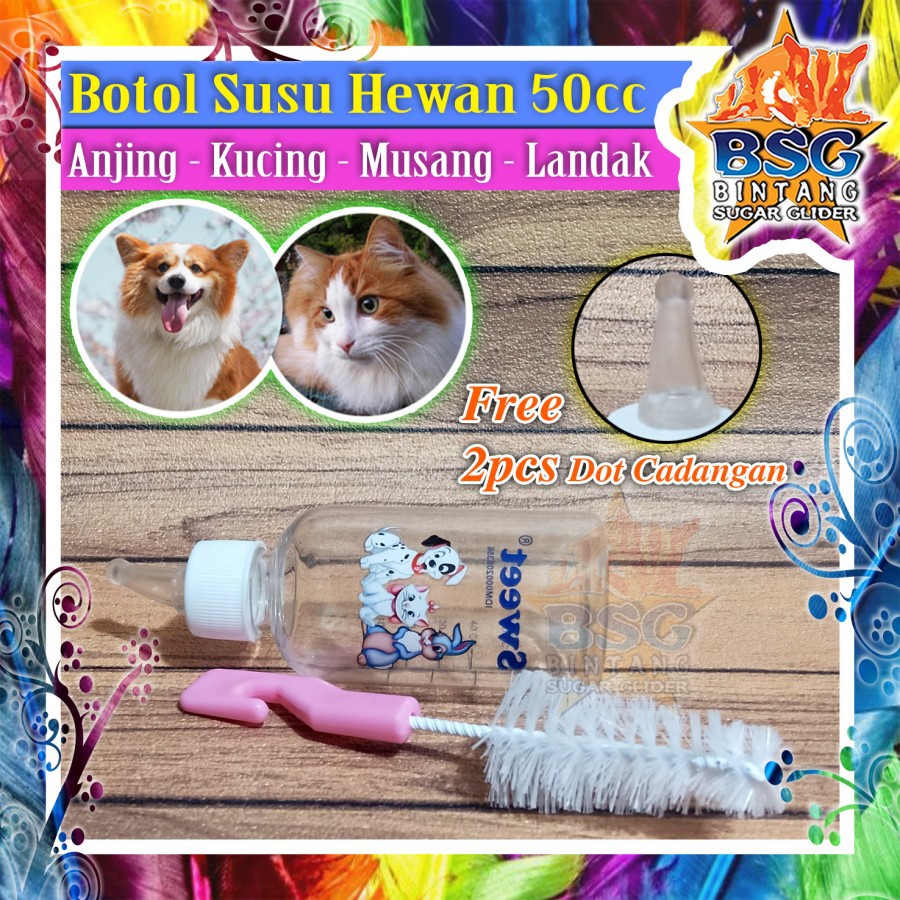 BOTOL SUSU HEWAN PLUS ALAT SIKAT - UNTUK -ANAKAN KUCING-ANJING-OTTER