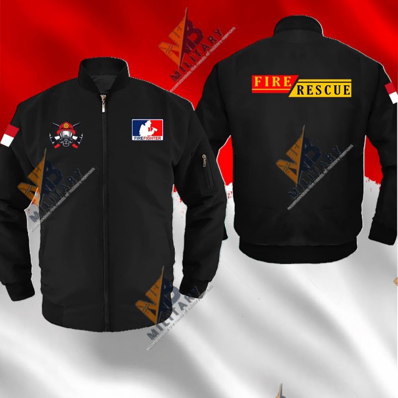 JAKET BOMBER/INSTANSI/SWEATSHIRT PEMADAM KEBAKARAN (FIRE RESCUE)