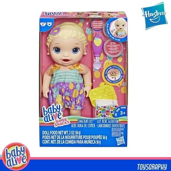 Baby Alive - SNACKIN LILY Bisa makan, poop / Boneka bayi / Mainan bayi