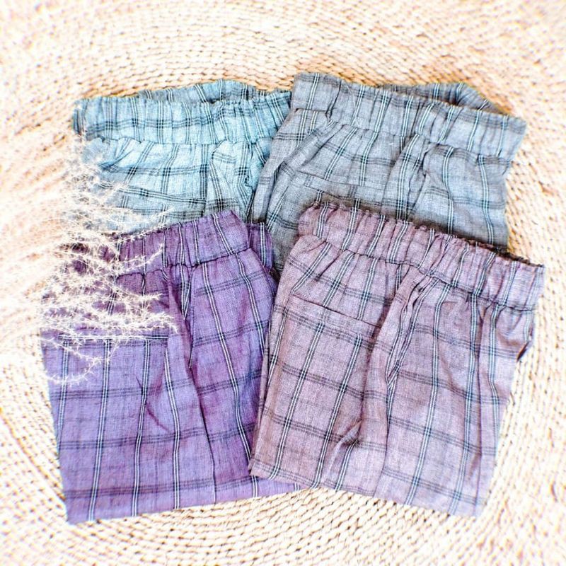 Celana Pants Panjang Cewek/Wanita | Celana Kotak-Kotak Cewek | Square Pants woman