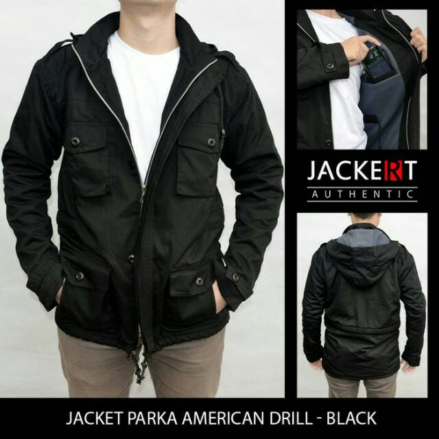 Jaket Parka American Drill - Black