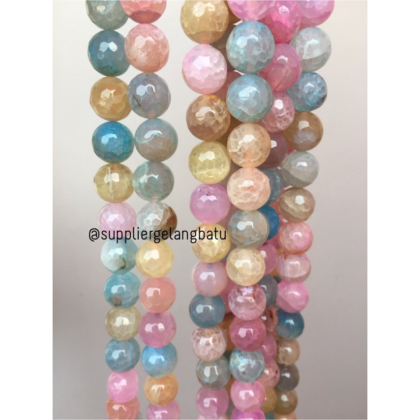 Natural Morgan FACETED beads 14mm CUTTING batu manik candy craft impor fashionita pria wanita model