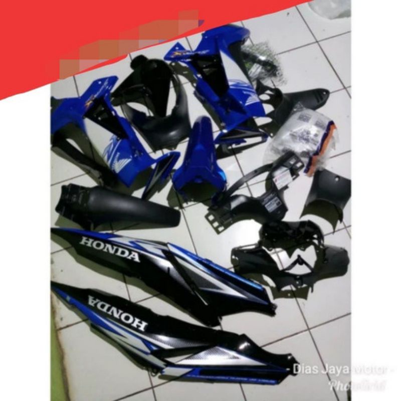 Cover full set body supra x 125 Batman biru hitam