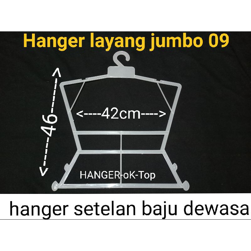 hanger setelan layang 09 dewasa / hanger layang jumbo XL(  1 LUSIN )