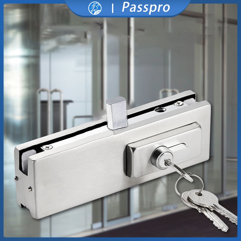 Kunci Kaca Tempered Glass Patch Fitting Glass Door Lock Stainless Steel Office Kitchen Shop Hotel Bu