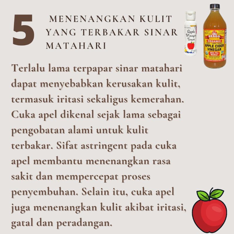 BRAGG APPLE CIDER VINEGAR  100ml 1:2 TONER ATASI JERAWAT