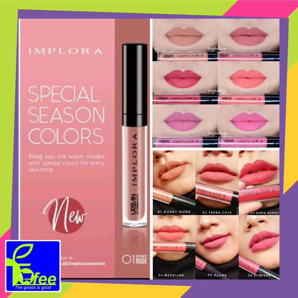 [LOCAL] - IMPLORA LipCream Urban Lip Cream Matte Original BPOM Lipstik Lipcream Lipstick