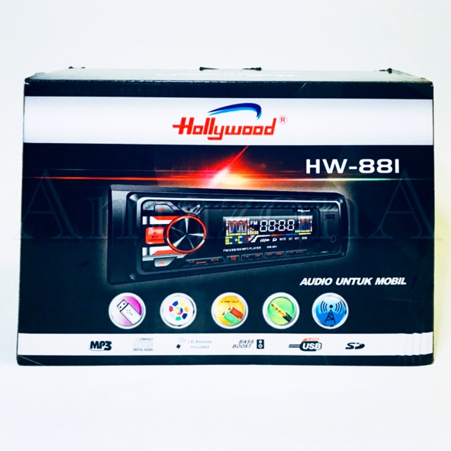 Head Unit Single Din Hollywood HW-882 USB/SD Player MP3