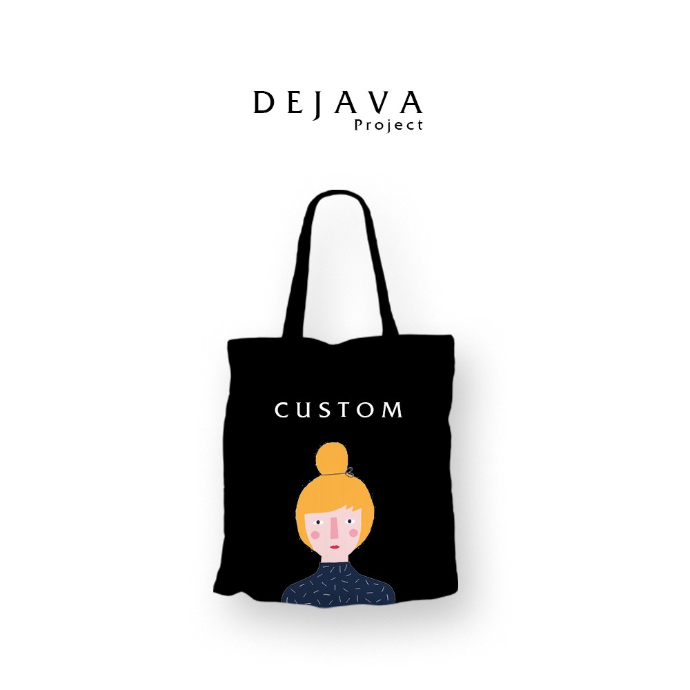 CUSTOM TOTEBAG KANVAS SATUAN PENGERJAAN 1 HARI BAHAN KANVAS PREMIUM