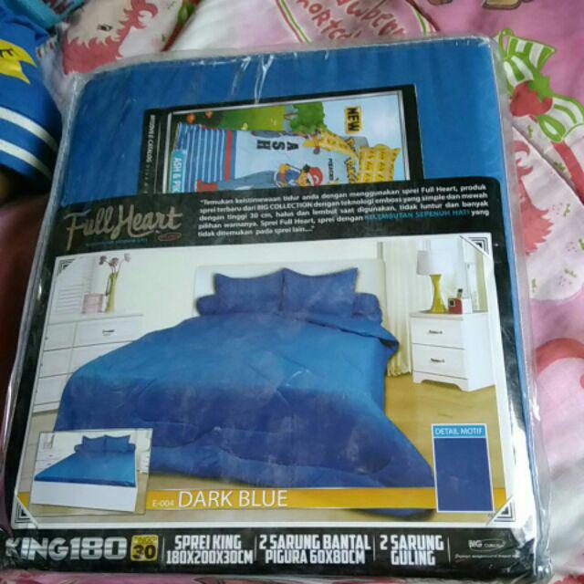 Fullheart Sprei Polos 180x200 Tinggi 30 Warna Polos Merah Putih - King 180 T30  Sp