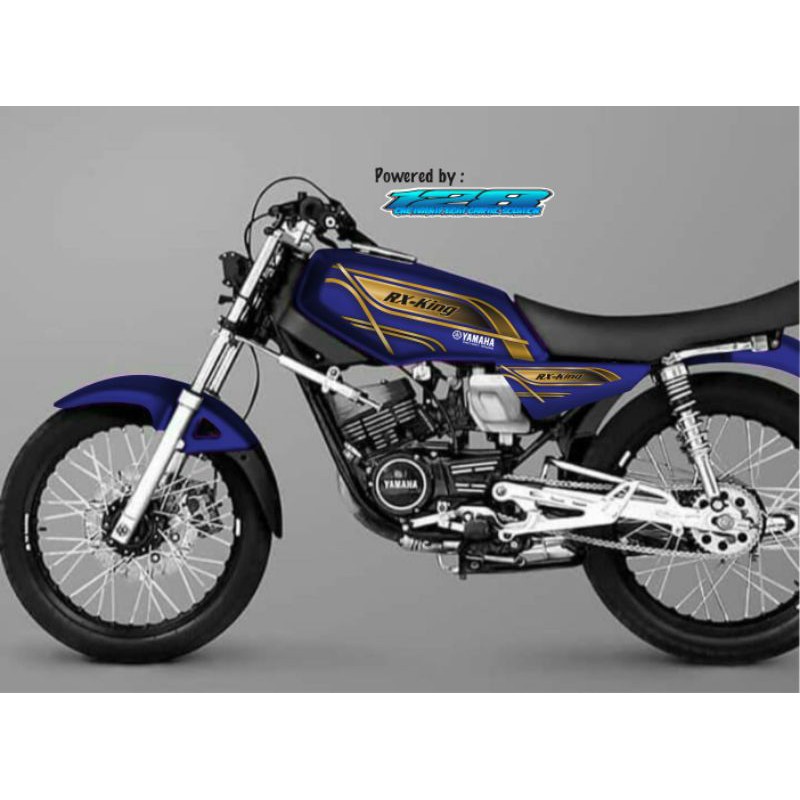 Jual Striping Stiker Rx King Custom Versi 1 Hitam Biru Silver Shopee Indonesia