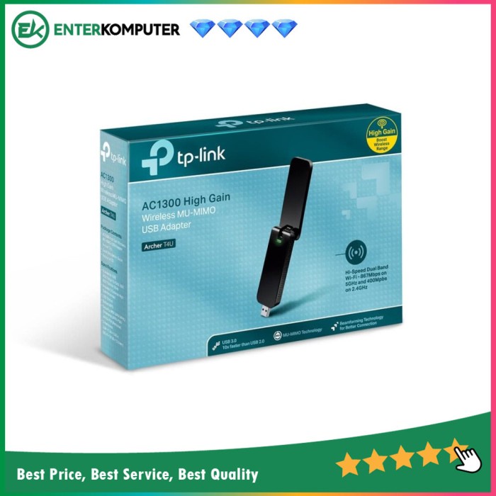 TP - Link AC1300 Wireless Dual Band USB Adapter - T4U