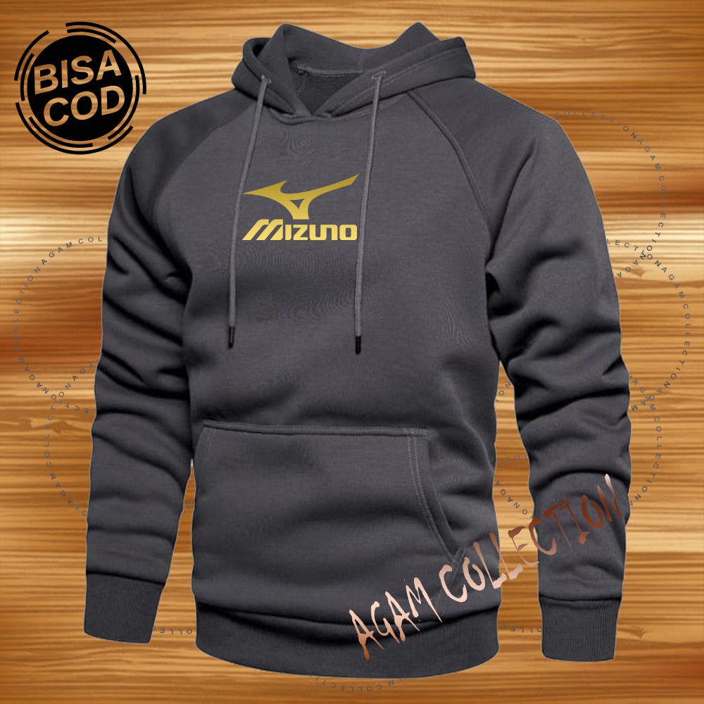 Agam collection Sweater Hoodie Distro Mizuno Premium Text Gold Pria Wanita