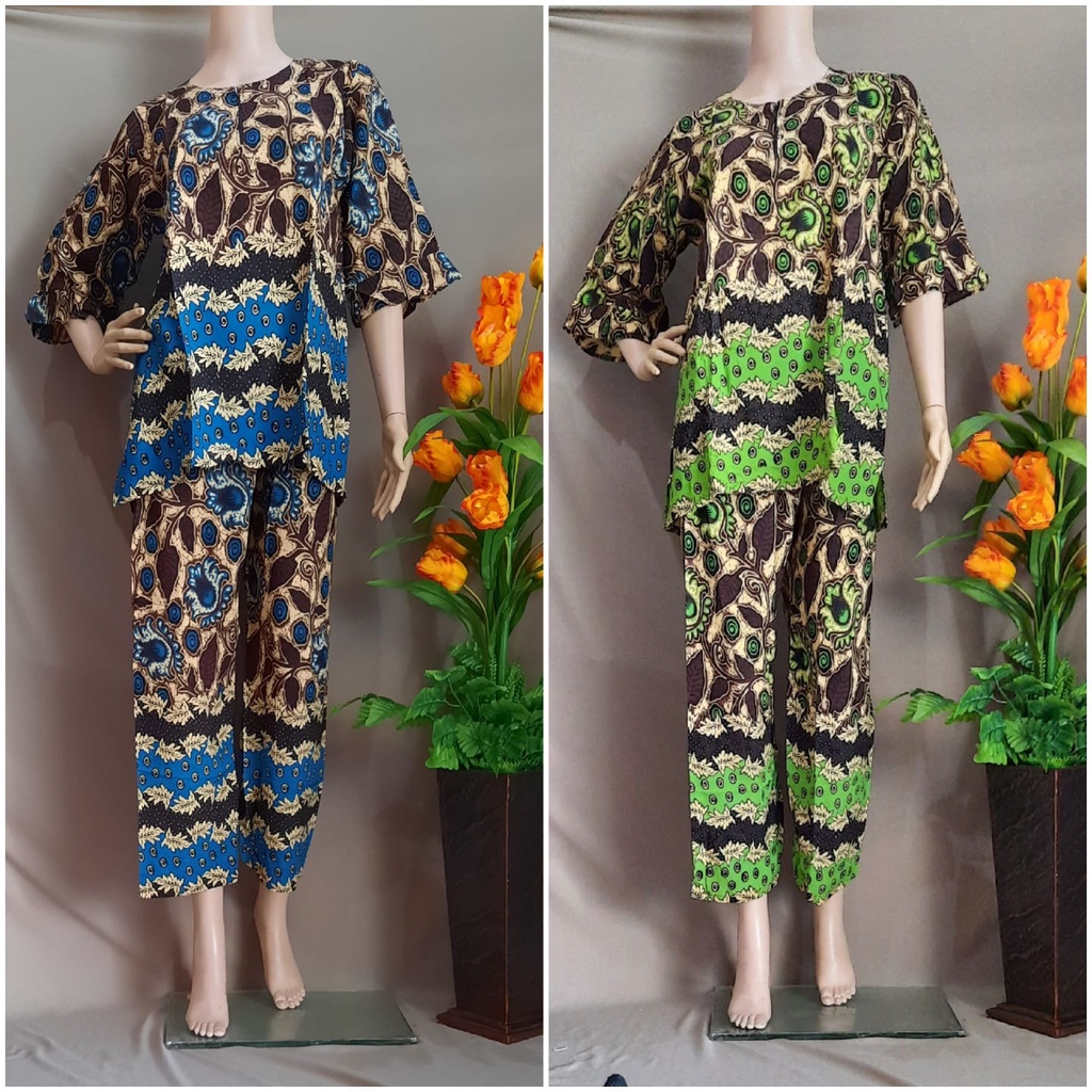 Baby doll batik lengan 3/4 celana panjang