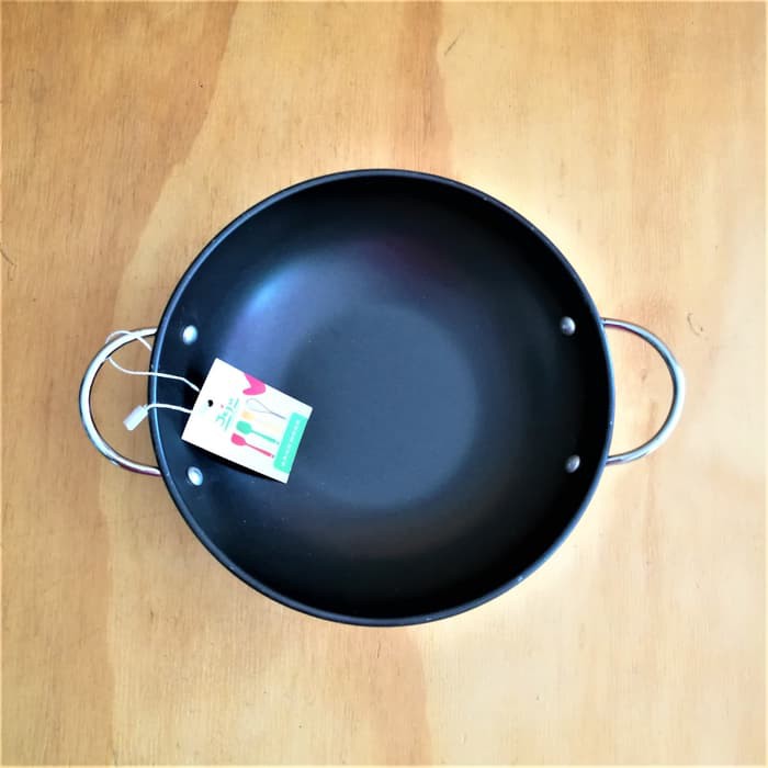 Jual Promo JEJU Wajan Hitam Carbon Steel 20cm Wok Besi Baja Ringan