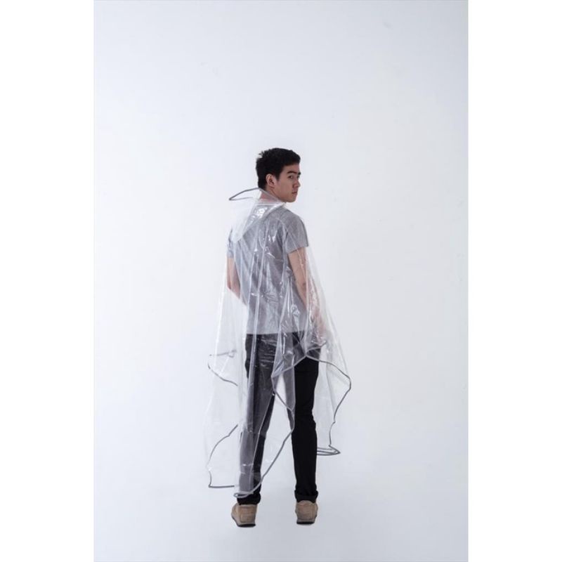 Jas hujan poncho Unisex Transparan / Bening motor - 8080-2