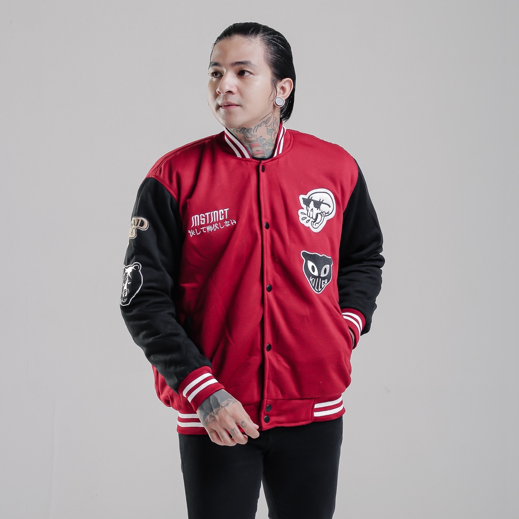 JAKET PRIA - JAKET BASEBALL VARSITY - VARSITY JACKET - JAKET VARSITY INST BASSKET - JAKET BOMBER BASEBALL SUKAJAN