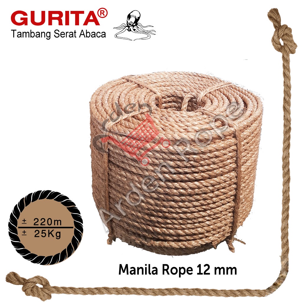 

Tali Manila - Tali Serat Abaka - Tambang Gurita - Gurita Rope 12 mm