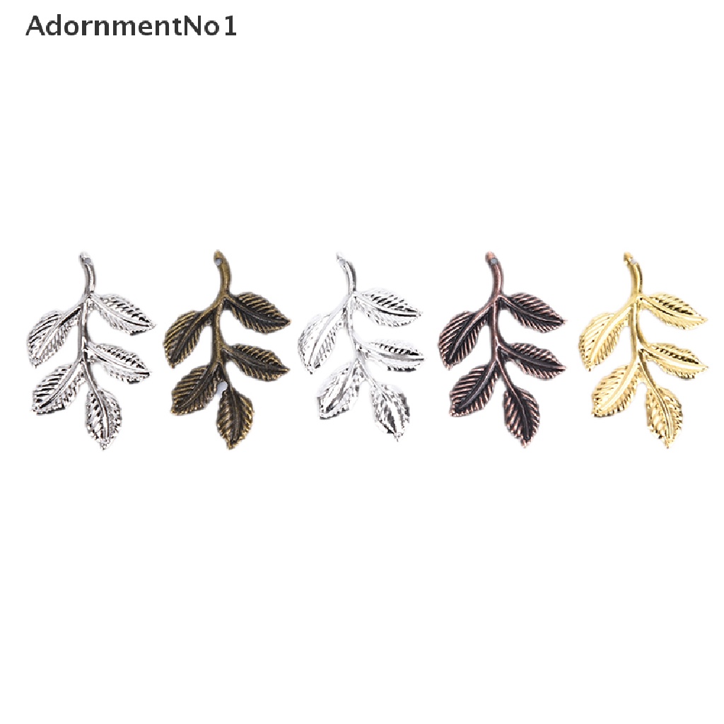 (AdornmentNo1) 30pcs / set Konektor Bentuk Daun Filigree Bahan Metal Untuk Membuat Perhiasan DIY