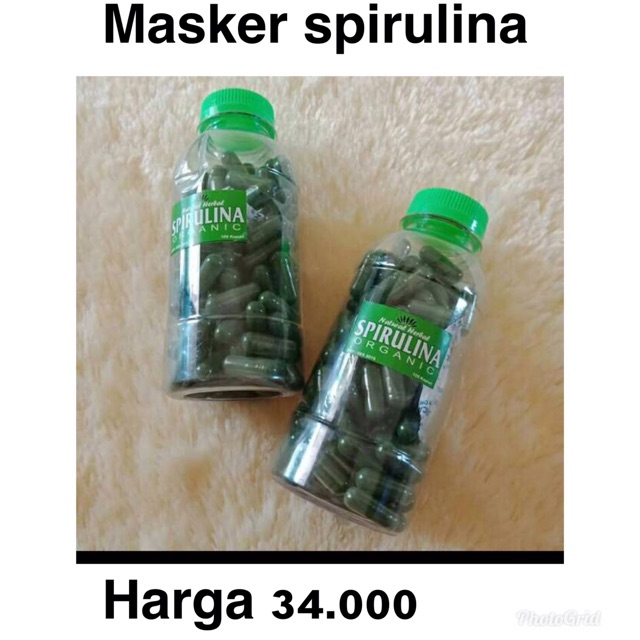 [ original ] harga perbotol / spirulina masker - masker spirulina origina - spirulina mask