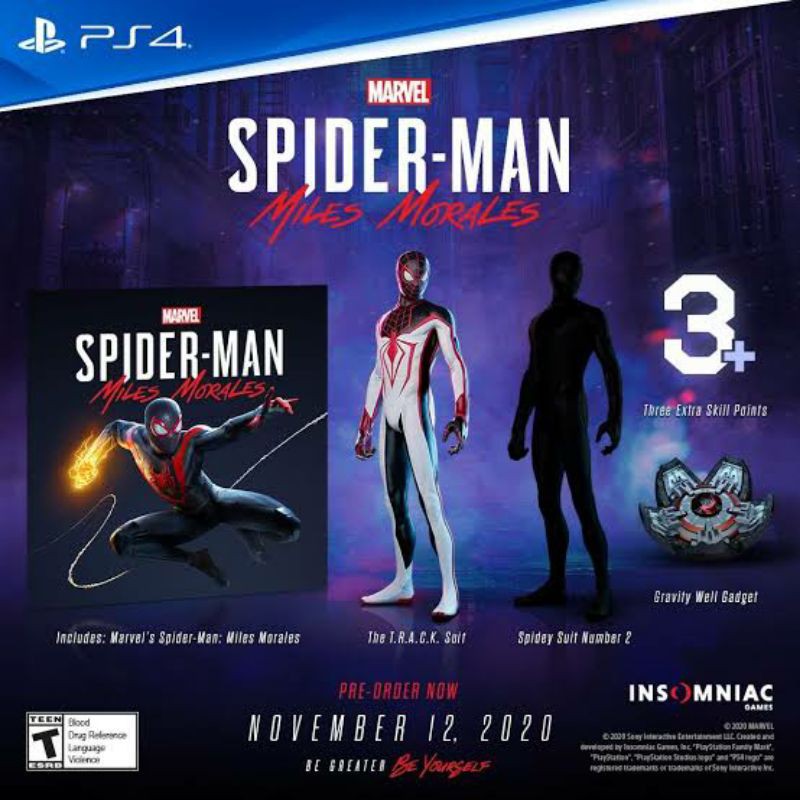 Spiderman Miles Morales PS 4 PS4 PS 5 PS5 Sony Playstation Game Games Gaming