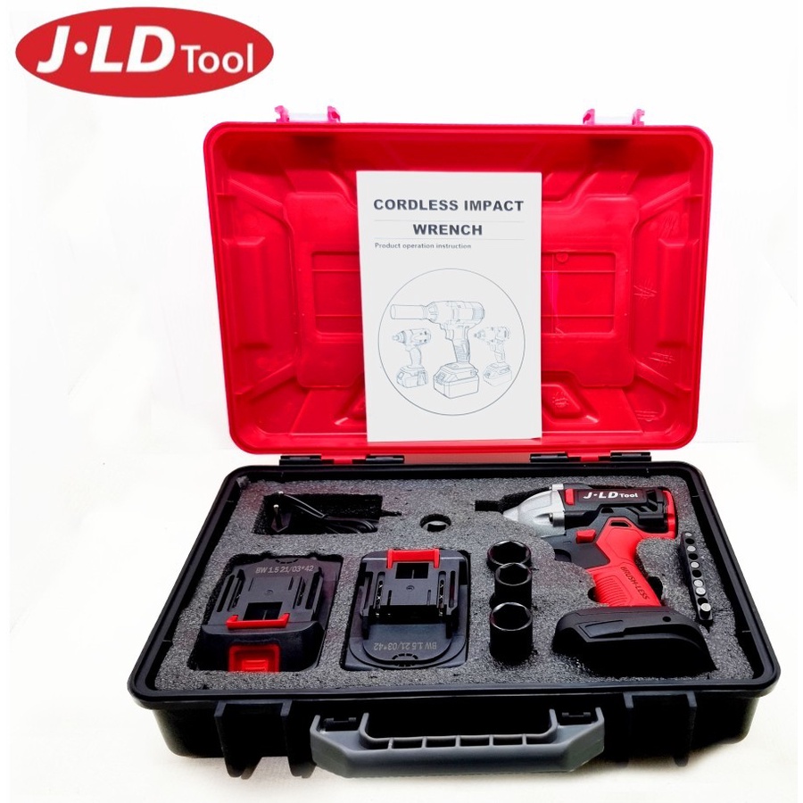 JLD 13MM CORDLESS IMPACT WRENCH BRUSHLESS 330 NM.M impact baterai 48 VF MESIN BOR JV88 UNTUK BAUT MO