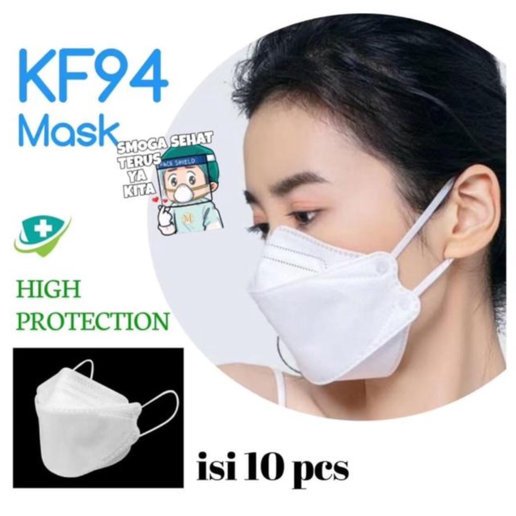 Masker mask Korea ON51/KF 94, 1 pack 10 pcs Masker Polos anti debu/virus / masker kf94 korea 4 ply