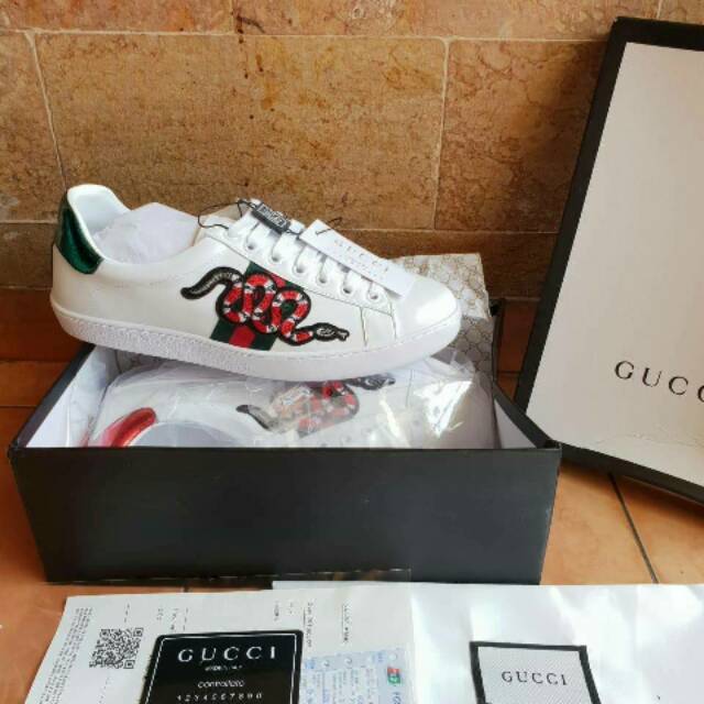 GUCCI SNEKERS ACE SNAKE UN AUTHORIZED PREMIUM | Shopee