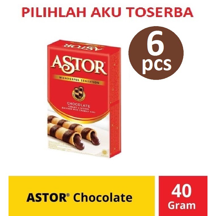 ASTOR Coklat 40 gr / ASTOR Waferstick Coklat 40 gr (1 PAKET ISI 6 PCS )