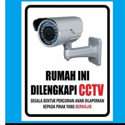 

Stiker Vinyl RUMAH INI DILENGKAPI CCTV sign rambu k3 ukuran 10x15cm