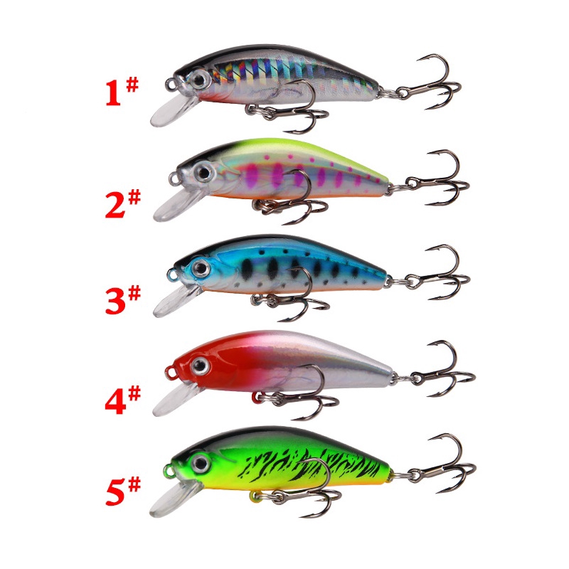 Shengyao 5Pcs New Sinking Minnow Umpan Pancing 6.7g 5.5cm Swimbait Fishing Lure Ikan Bass Bait Kail Tackle